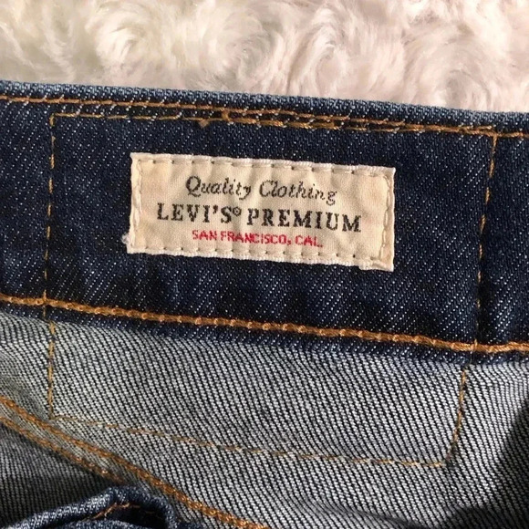 Levi’s 512 Big E Mens 29x30 Slim Tapered Fit Blue Jeans Red Tab Distressed - Picture 6 of 9